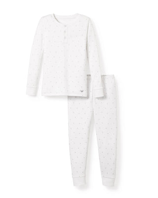 Kid's Pima Snug Fit Pajama Set in Grey Stars