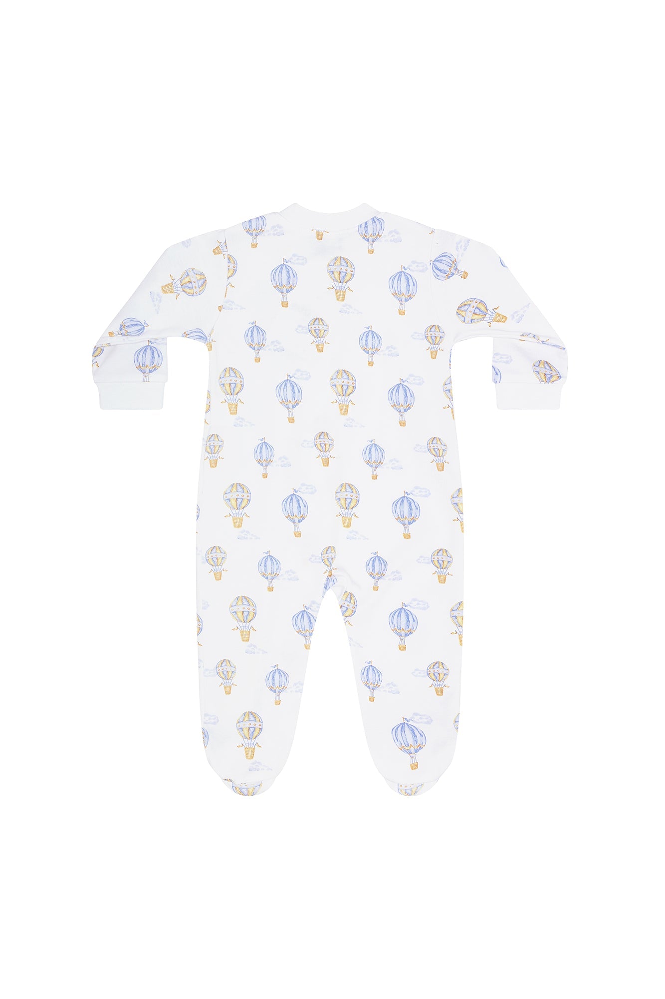 Image of Blue Balloons Print Zipper Footie