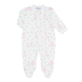 Pink Bunny Print Zipper Footie