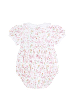 Image of Butterflies Print Smocked Bubble