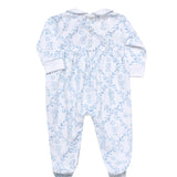 Blue Bears Trellace Smocked Footie