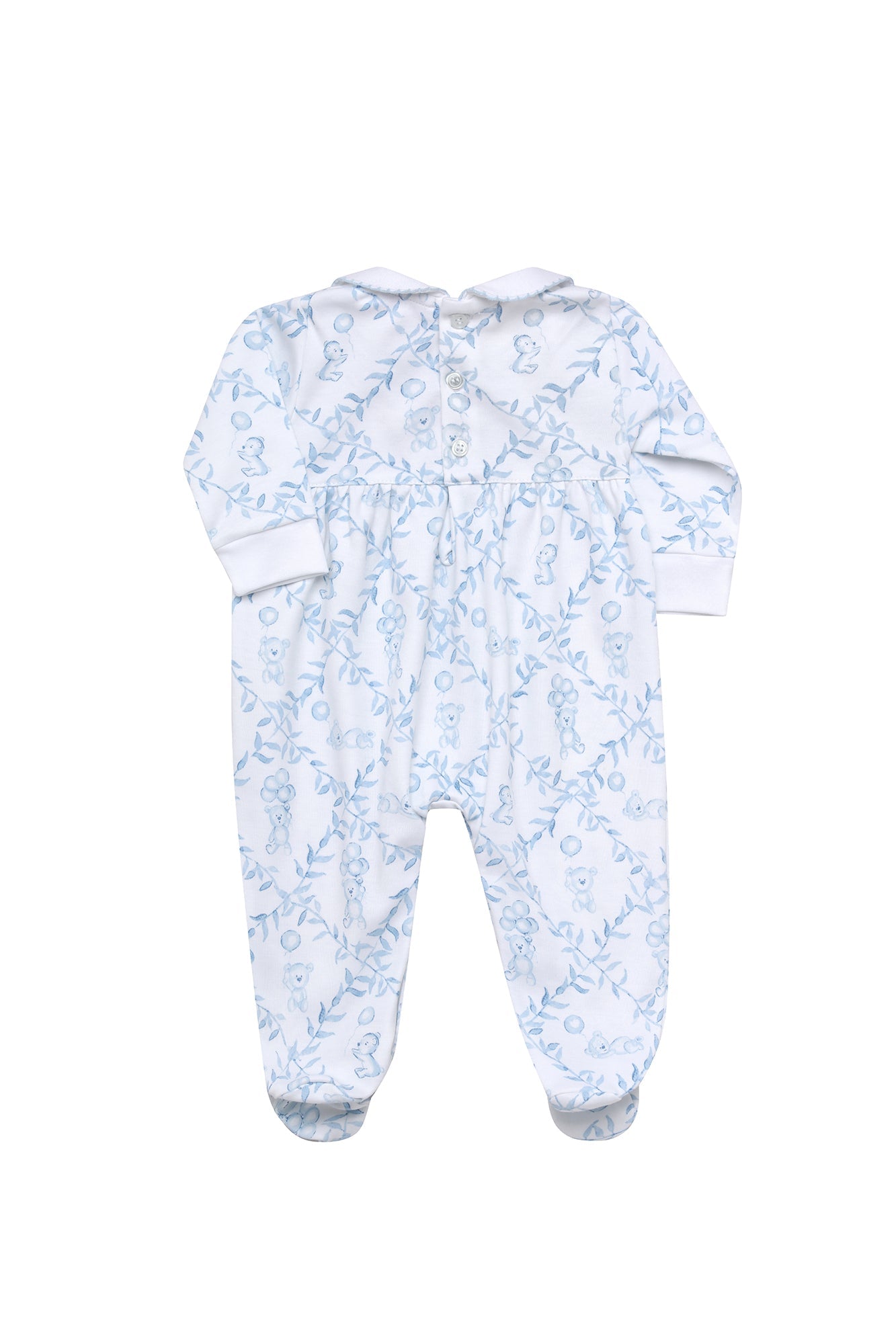 Image of Blue Bears Trellace Smocked Footie