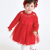 Balabala Baby Girl 100% Cotton Chinese Zodiac Rabbit Woolen Dress