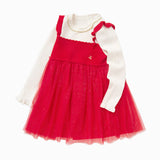 Balabala Baby Girl 100% Cotton Shining Dots Woolen Dress