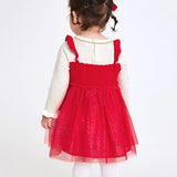 Balabala Baby Girl 100% Cotton Shining Dots Woolen Dress