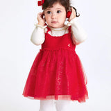 Balabala Baby Girl 100% Cotton Shining Dots Woolen Dress