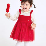 Balabala Baby Girl 100% Cotton Shining Dots Woolen Dress