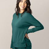 Bamboo Maternity & Nursing Crew Neck Sweatshirt | Evergreen