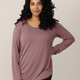 Bamboo Maternity & Nursing Long Sleeve T-shirt | Twilight