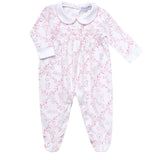 Pink Bears Trellace Smocked Footie