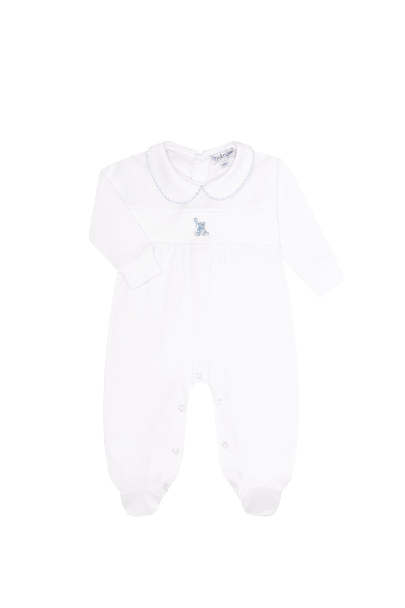 Image of Blue Bear Embroidery Footie