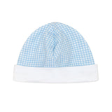 Blue Gingham Baby Hat