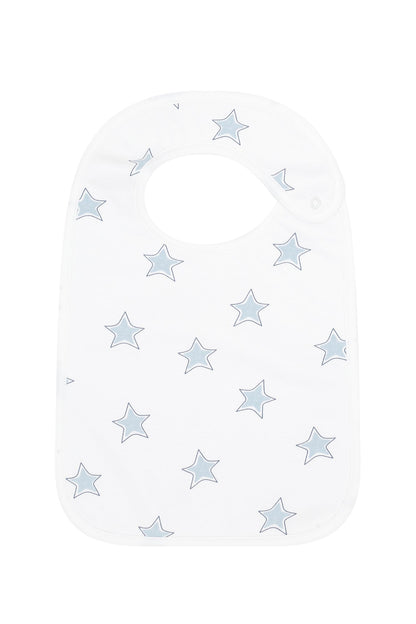 Blue Stars Print Feeding Bib