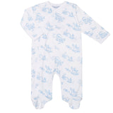 Blue Toile Crossover Footie