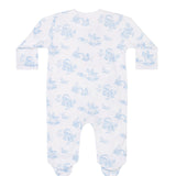 Blue Toile Crossover Footie