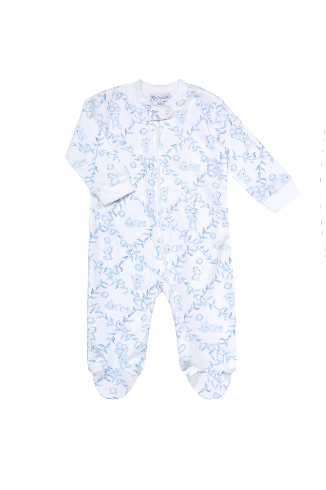 Image of Blue Bears Trellace Zipper Footie