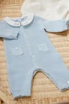 JUMPSUIT LONG Sky blue details Cables