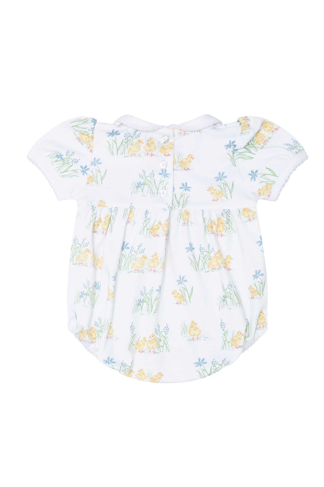 Image of Chicks Print Smocked Bubble
