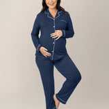 Clea Bamboo Long Sleeve Pajama Set | Navy