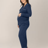 Clea Bamboo Long Sleeve Pajama Set | Navy