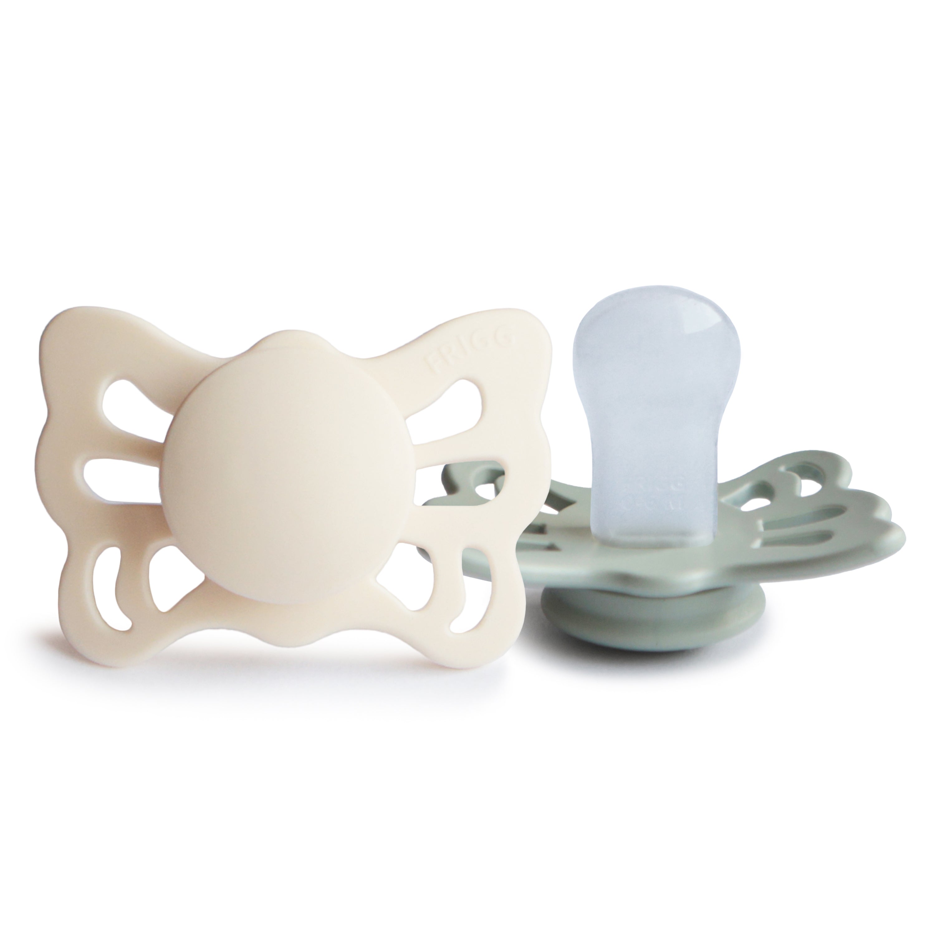 Image of FRIGG Butterfly Anatomical Silicone Pacifier 2-Pack (0-6 Months)