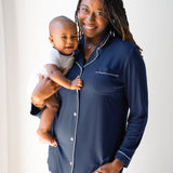 Clea Bamboo Long Sleeve Pajama Set | Navy