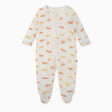 Dino Zip-Up Sleepsuit - Orange Dino