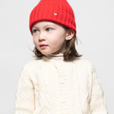 The Kids Rib Beanie – Scarlet (3-6Y)