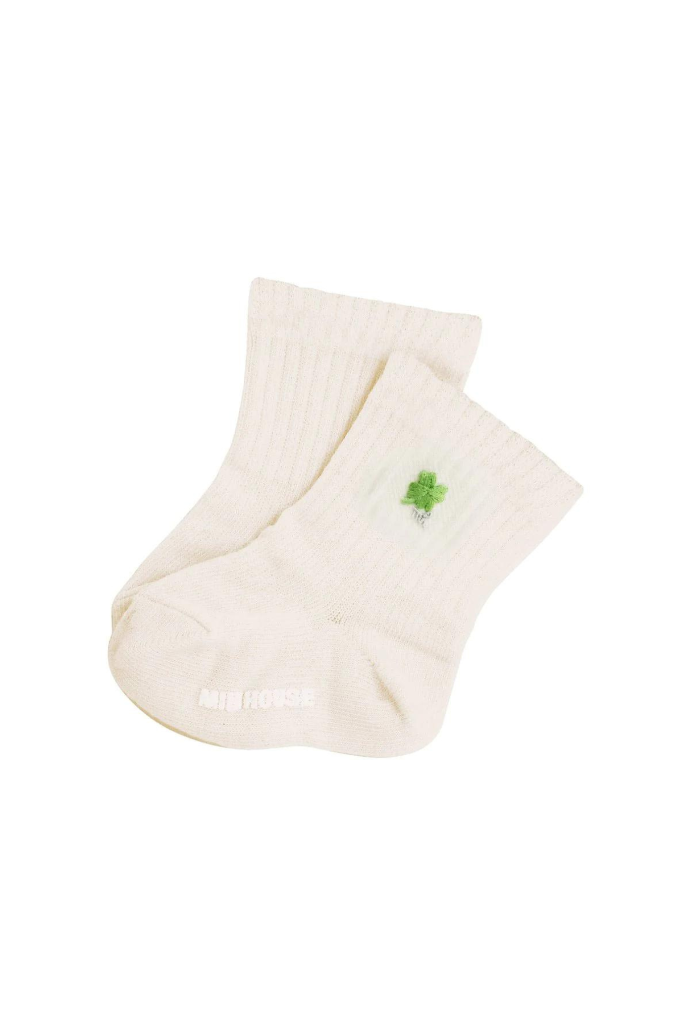 Clover Embroidered Baby Socks