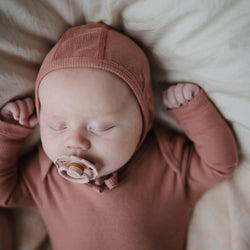 Image of Ribbed Baby Bonnet