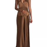 Giselle Satin Halter Dress