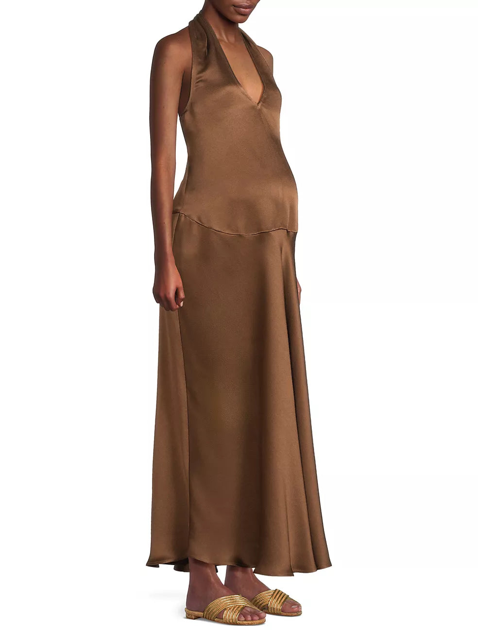 Image of Giselle Satin Halter Dress