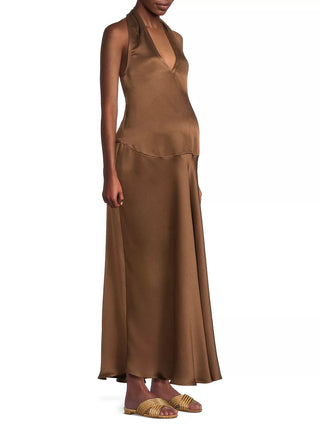Giselle Satin Halter Dress