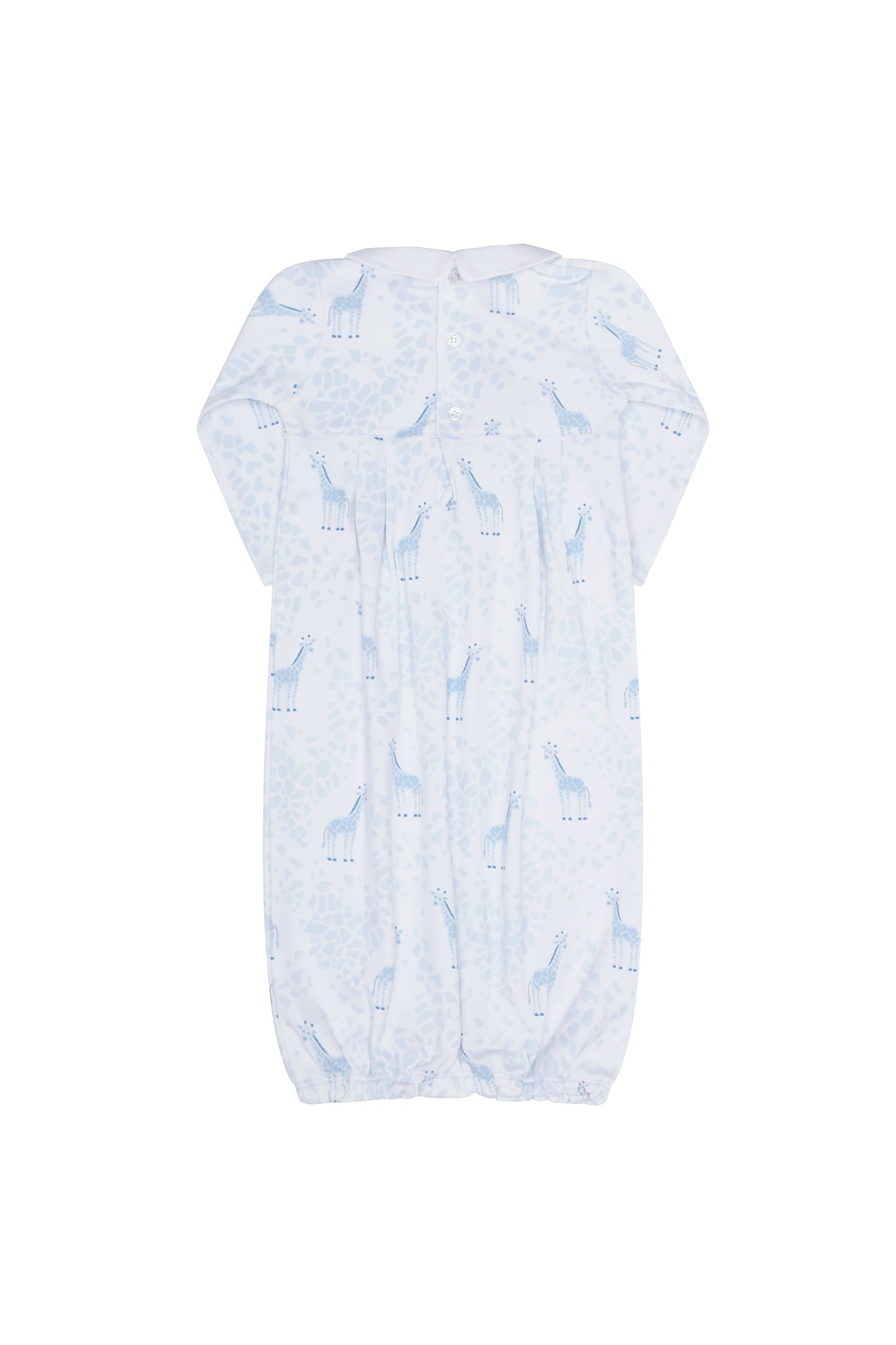 Image of Blue Giraffe Print Smocked Gown