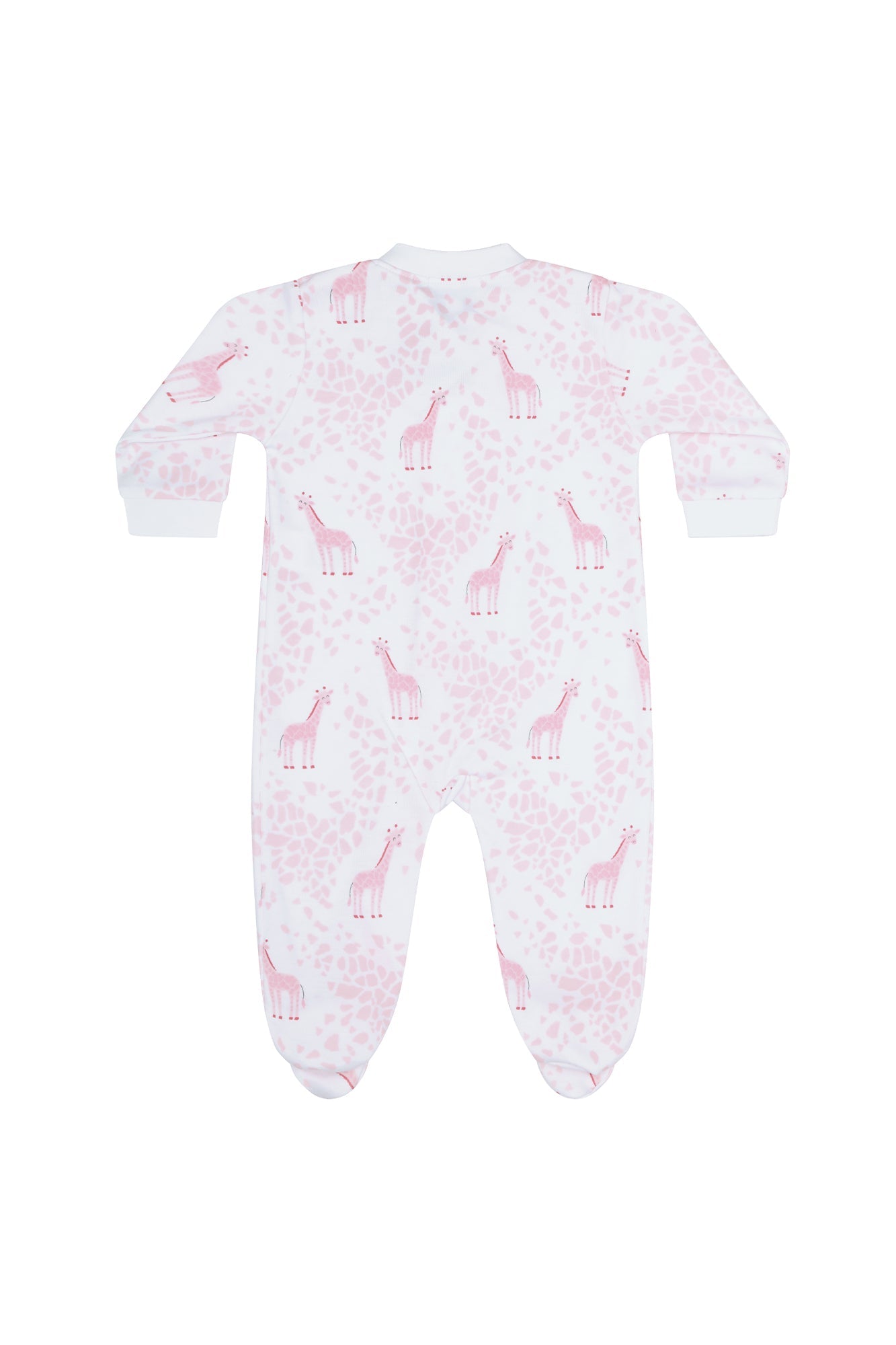 Image of Pink Giraffe Print Zipper Footie