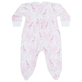 Pink Giraffe Print Smocked Footie