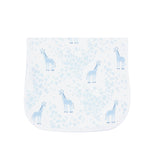 Blue Giraffe Print Burp Cloth