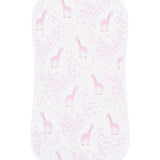 Pink Giraffe Print Burp Cloth