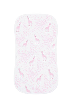 Image of Pink Giraffe Print Burp Cloth