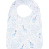 Blue Giraffe Print Feeding Bib