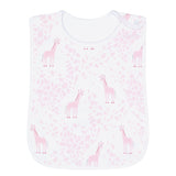 Pink Giraffe Print Feeding Bib