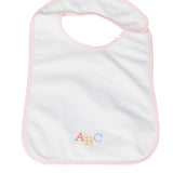 Pink Gingham ABC Feeding Bib