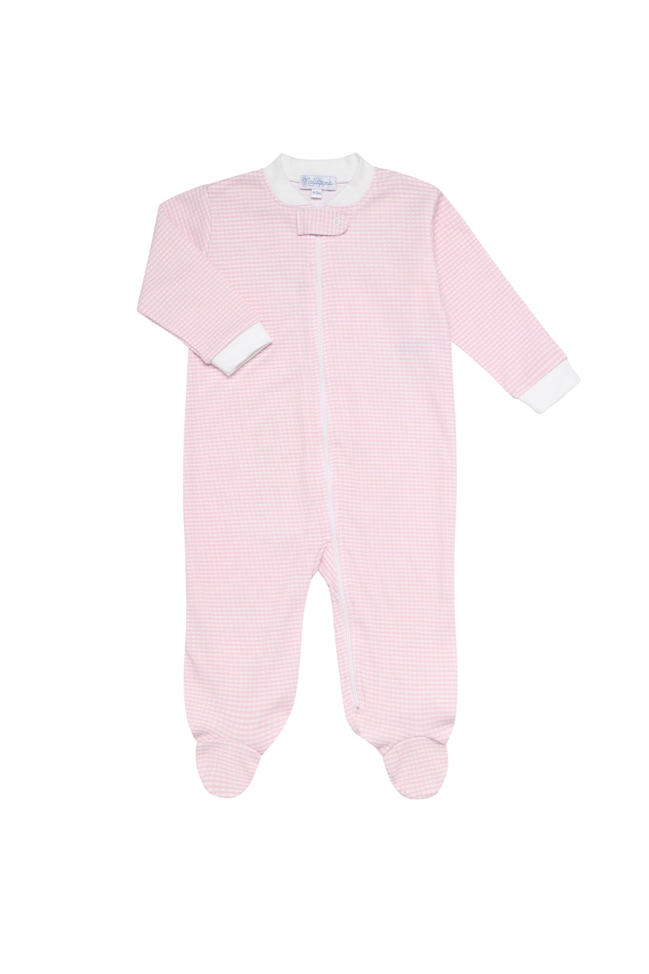Image of Pink Gingham Zipper Footie