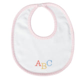 Pink Gingham ABC Bib