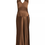 Giselle Satin Halter Dress