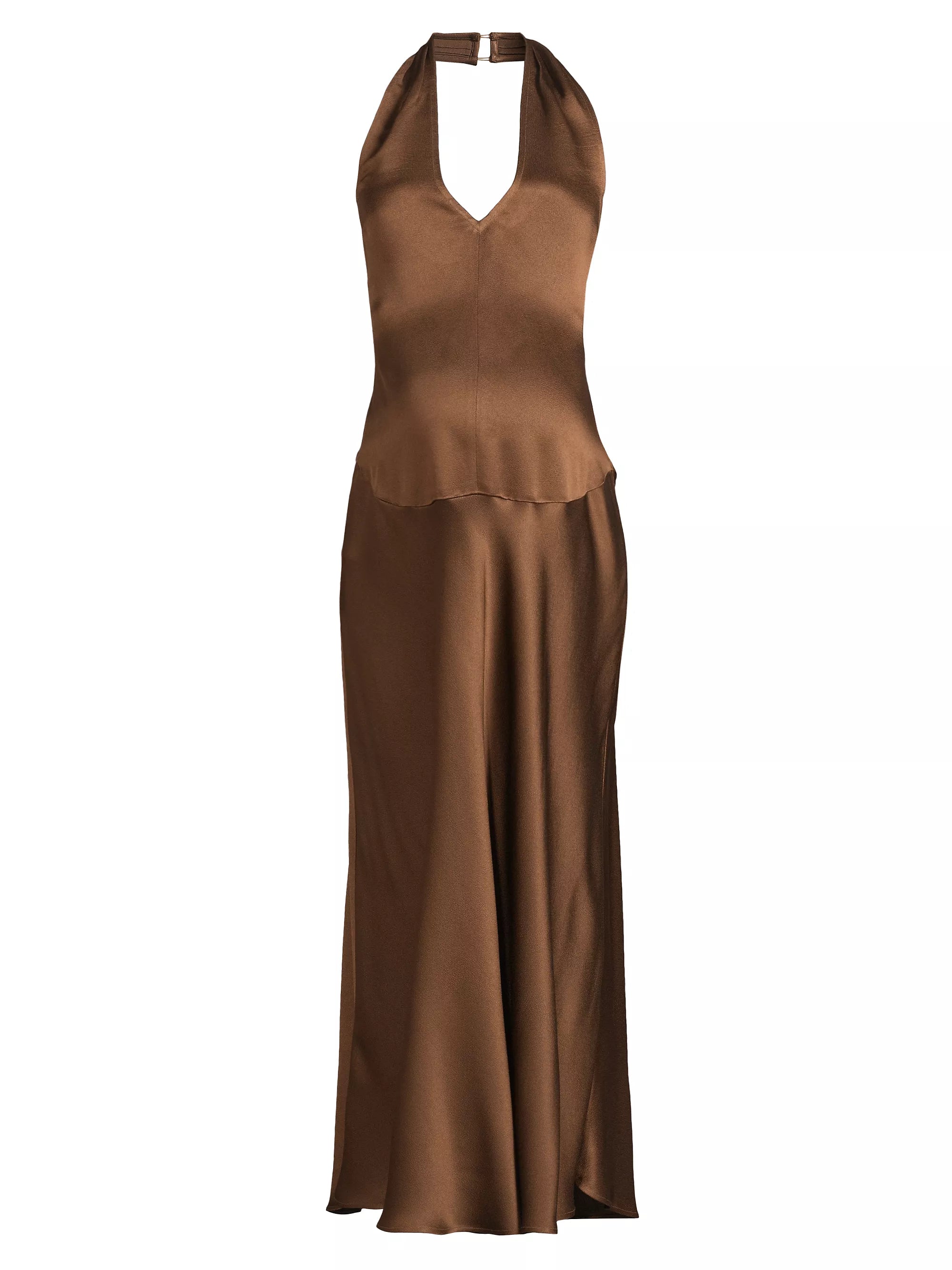 Image of Giselle Satin Halter Dress