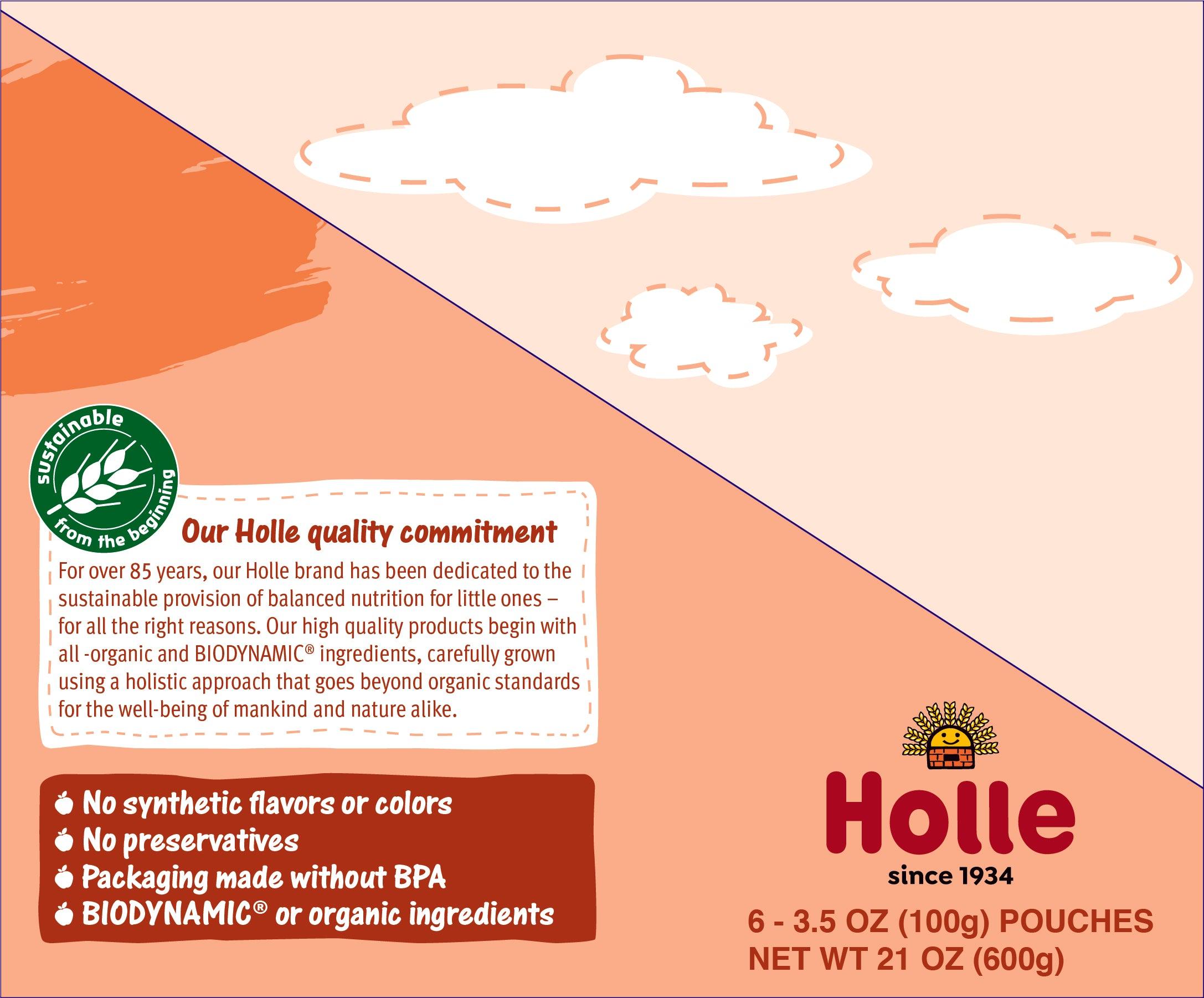 Image of Holle Baby Food Pouches - Organic Fruit & Veggie Puree - Carrot Cat