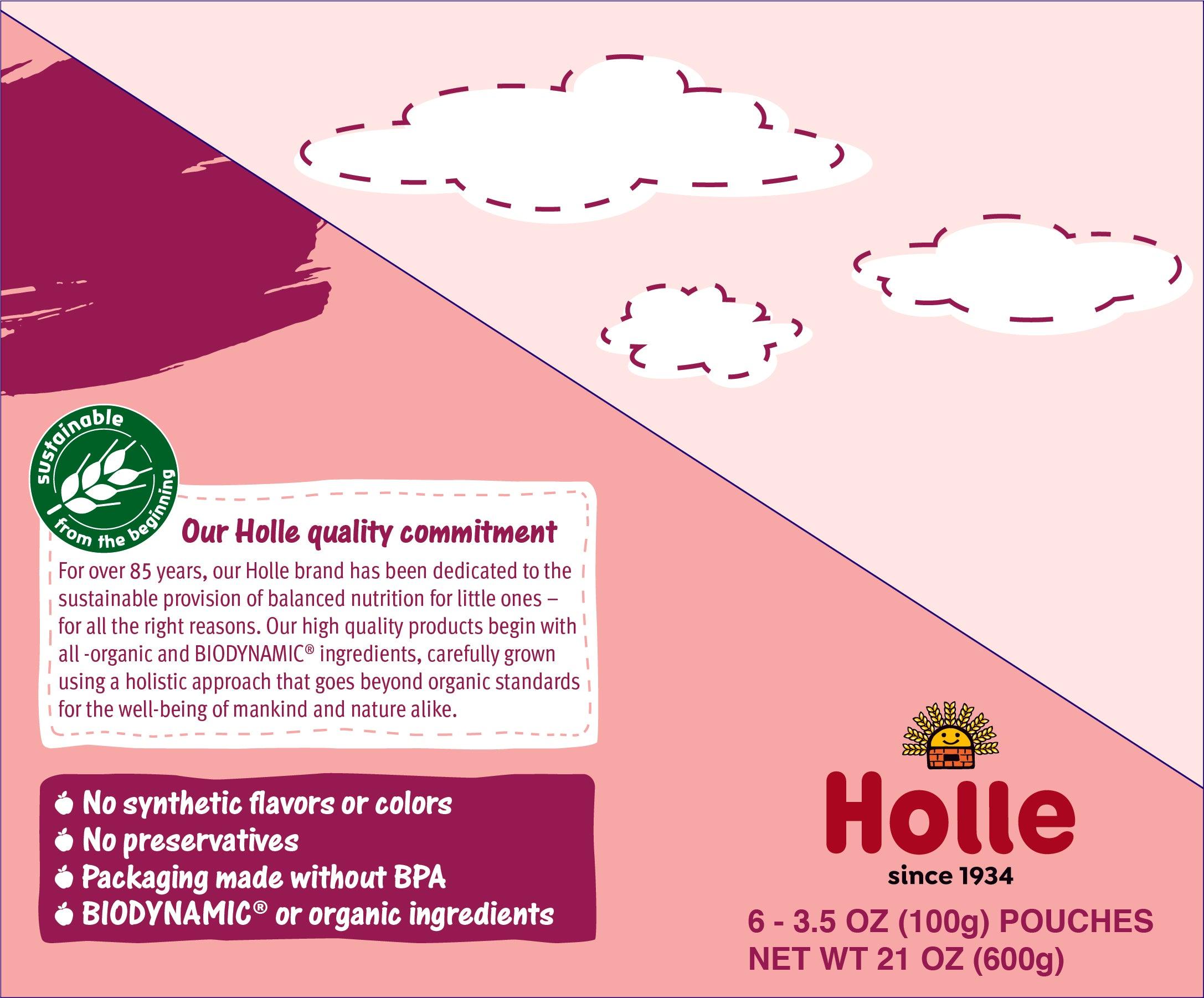 Image of Holle Baby Food Pouches - Organic Fruit & Veggie Puree - Zebra Beet