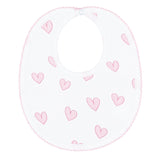 Pink Heart Print Bib