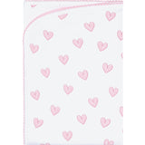 Pink Heart Print Blanket